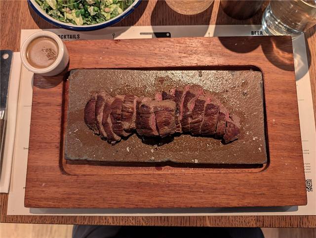A5 wagyu striploin sliced