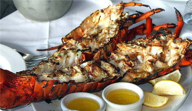 Charcoal-grilled lobster